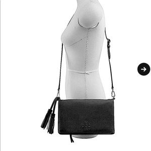 Black Tory Burch black fold over crossbody bag